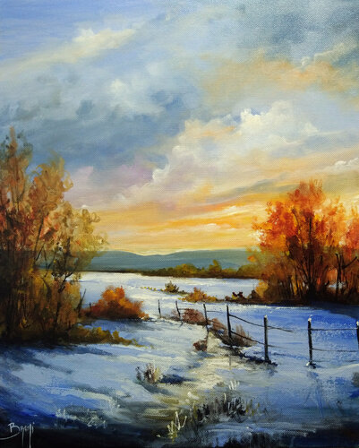 Paysage d'hiver van Eric Bruni, Schilderij te koop op Singulart