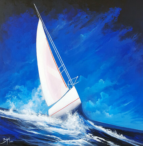 Voyage en mer par Eric Bruni, Peinture en vente sur Singulart