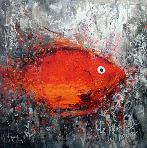 Le poisson rouge van Eric Bruni, Schilderij te koop op Singulart