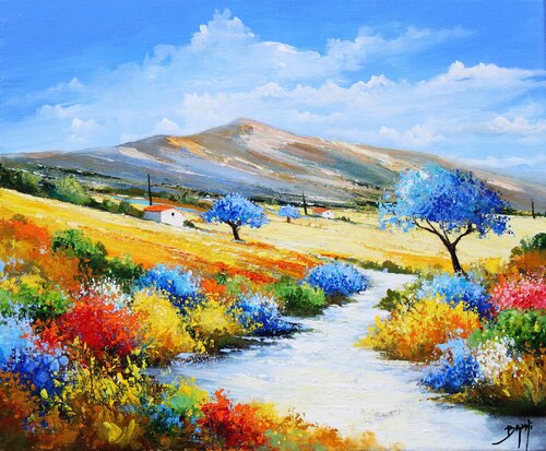 Un jour d'été en Provence van Eric Bruni, Schilderij te koop op Singulart