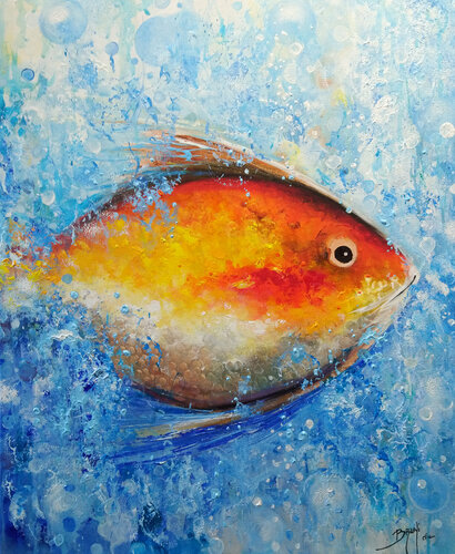 Le poisson jaune von Eric Bruni, Malerei kaufen auf Singulart