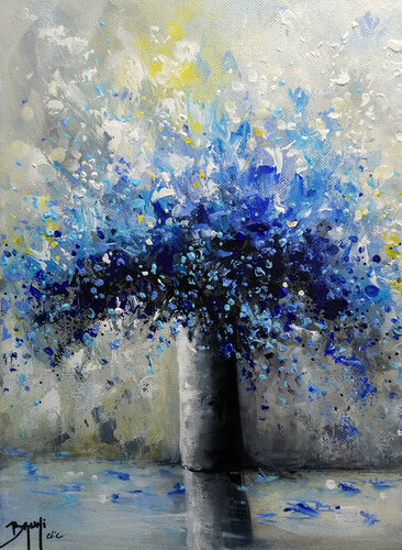 Bouquet bleu van Eric Bruni, Schilderij te koop op Singulart