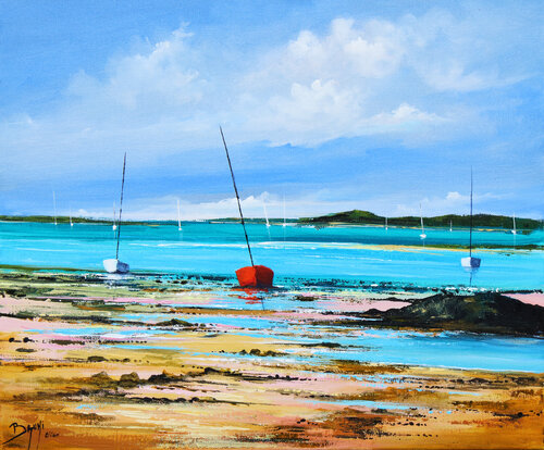 Bateaux sur le rivage di Eric Bruni, Pittura in vendita su Singulart