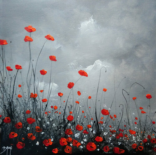 Magic poppies van Eric Bruni, Schilderij te koop op Singulart