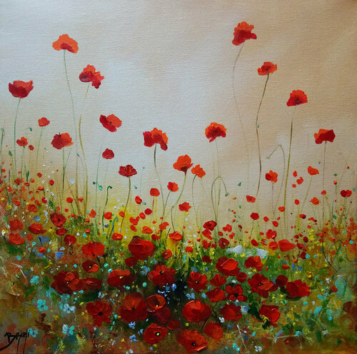 Magic poppies van Eric Bruni, Schilderij te koop op Singulart