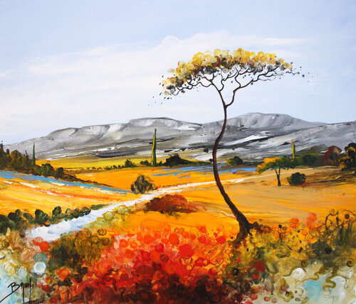 Le pin solitaire par Eric Bruni, Peinture en vente sur Singulart