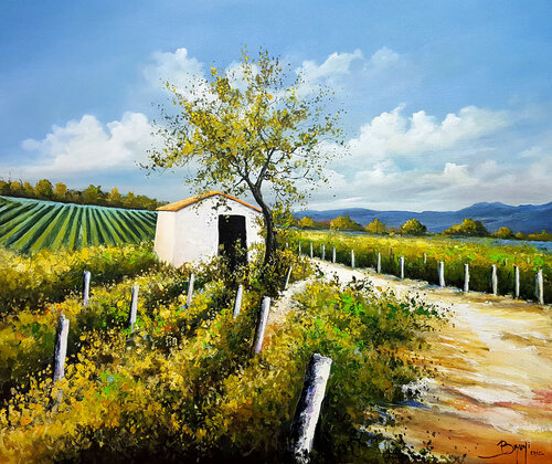 Un été dans les vignes par Eric Bruni, Peinture en vente sur Singulart