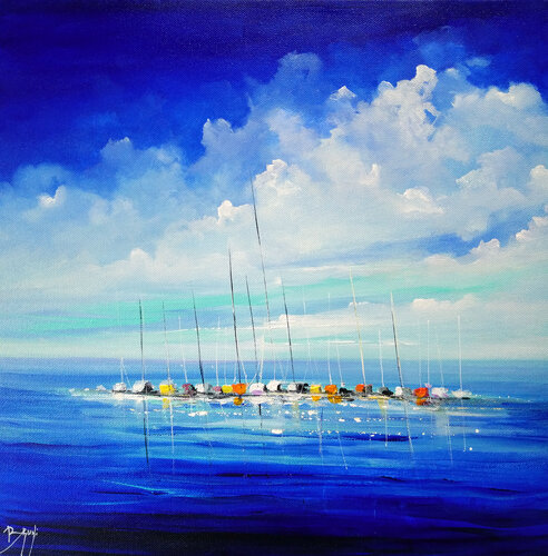 Les bateaux #06 van Eric Bruni, Schilderij te koop op Singulart