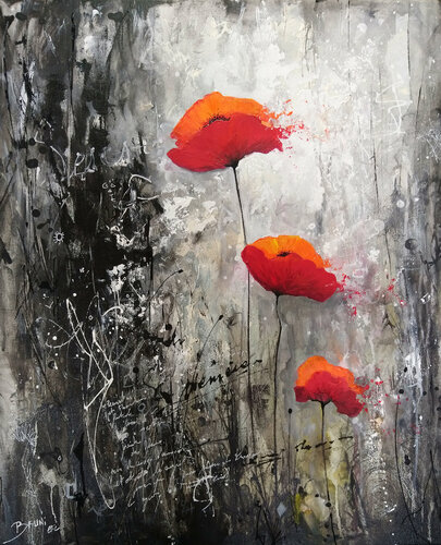 Coquelicots éphémères van Eric Bruni, Schilderij te koop op Singulart