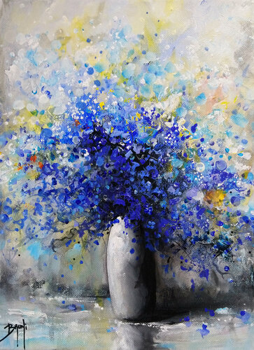 Fleurs bleues van Eric Bruni, Schilderij te koop op Singulart