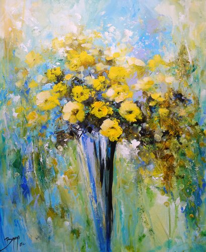 Bouquet de fleurs "Limone" van Eric Bruni, Schilderij te koop op Singulart