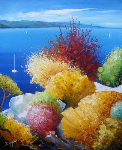Du haut de la falaise par Eric Bruni, Peinture en vente sur Singulart