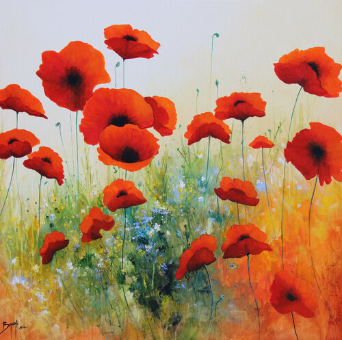 Coquelicots séduisants van Eric Bruni, Schilderij te koop op Singulart