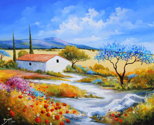 Cabanon dans le Luberon van Eric Bruni, Schilderij te koop op Singulart