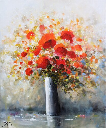 Bouquet de coquelicots by Eric Bruni, Painting for Sale on Singulart
