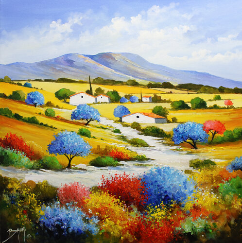 Les arbres bleus von Eric Bruni, Malerei kaufen auf Singulart