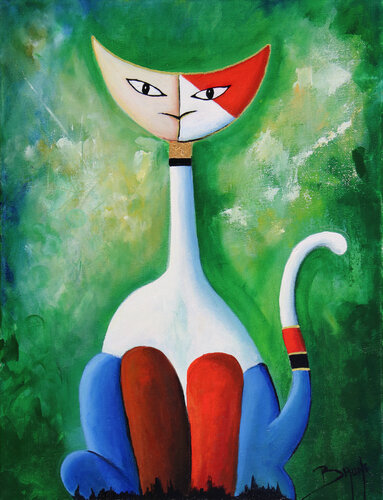 Le chat Arlequin van Eric Bruni, Schilderij te koop op Singulart