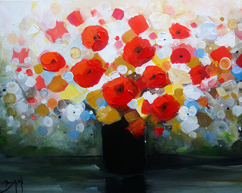 Un bouquet particulier par Eric Bruni, Peinture en vente sur Singulart