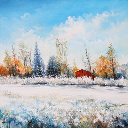Paysage enneigé van Eric Bruni, Schilderij te koop op Singulart