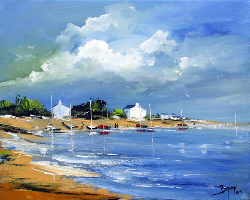 Plage Bretonne par Eric Bruni, Peinture en vente sur Singulart