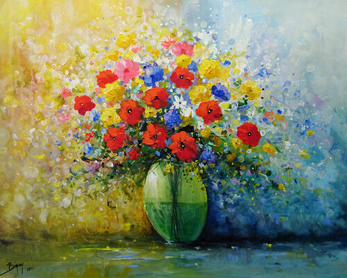 Brassée de fleurs van Eric Bruni, Schilderij te koop op Singulart