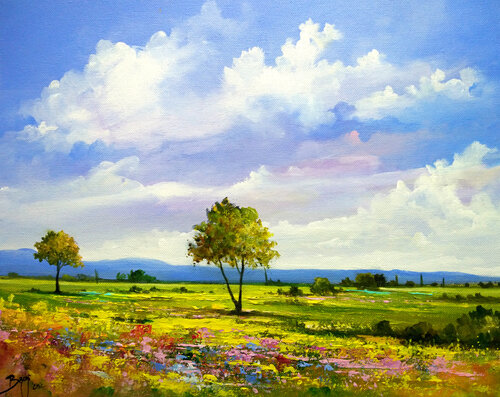 Paysage printanier van Eric Bruni, Schilderij te koop op Singulart