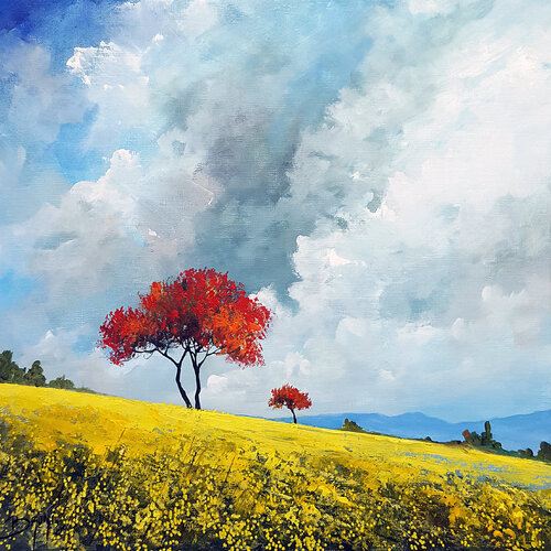 A travers champs van Eric Bruni, Schilderij te koop op Singulart