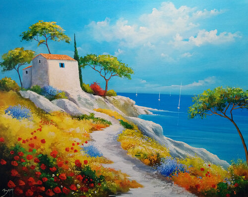 Mas en bord de mer par Eric Bruni, Peinture en vente sur Singulart