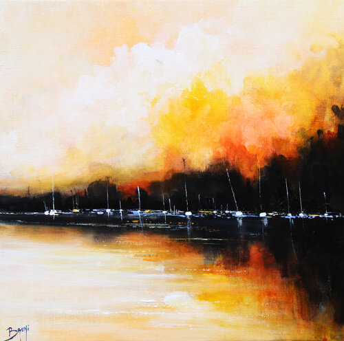 Reflets sur la mer di Eric Bruni, Pittura in vendita su Singulart