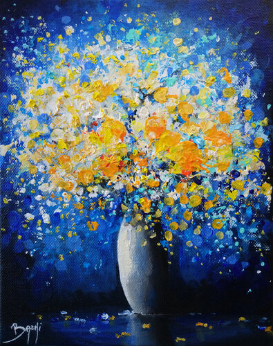 Bouquet de fleurs van Eric Bruni, Schilderij te koop op Singulart