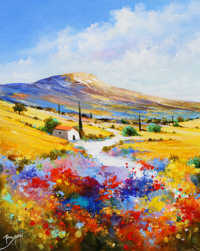 Fleurs sur le chemin van Eric Bruni, Schilderij te koop op Singulart