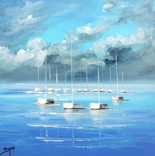 Les bateaux par Eric Bruni, Peinture en vente sur Singulart