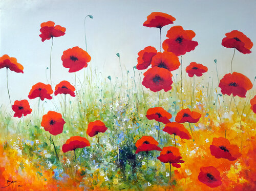 Ode aux coquelicots van Eric Bruni, Schilderij te koop op Singulart