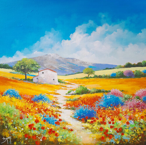 Le chemin des coquelicots von Eric Bruni, Malerei kaufen auf Singulart