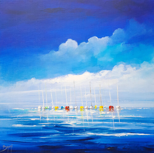 L'attente des mâts by Eric Bruni, Painting for Sale on Singulart