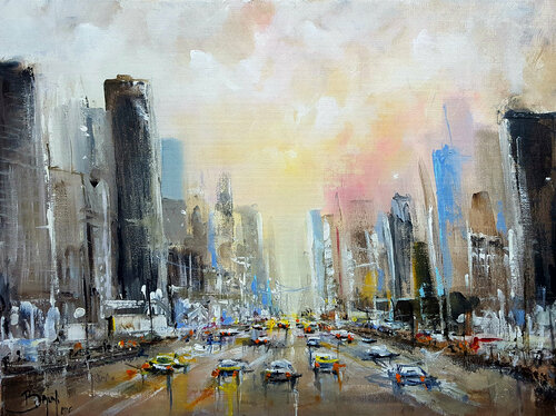 New York traffic di Eric Bruni, Pittura in vendita su Singulart