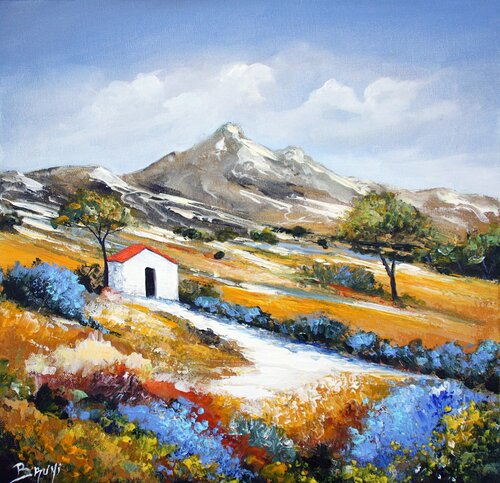 Le petit cabanon de Provence van Eric Bruni, Schilderij te koop op Singulart