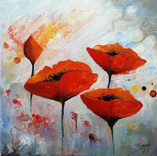 Poppies van Eric Bruni, Schilderij te koop op Singulart