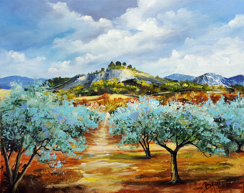 Les oliviers van Eric Bruni, Schilderij te koop op Singulart