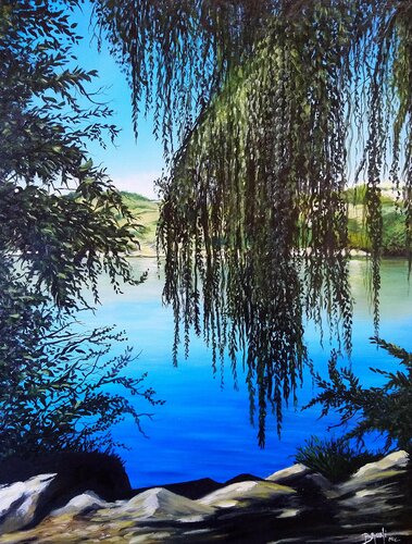 Au bord du Lac Kir à Dijon von Eric Bruni, Malerei kaufen auf Singulart