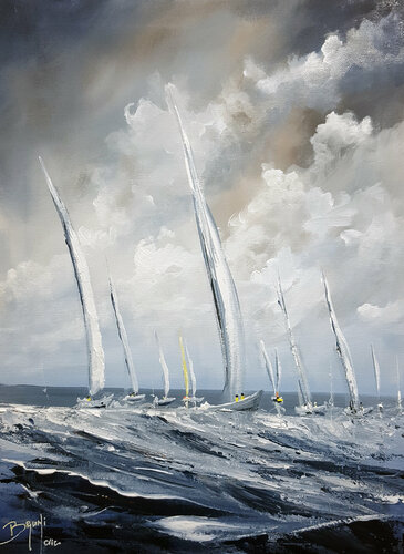 Au milieu de l'océan di Eric Bruni, Pittura in vendita su Singulart