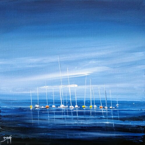 Les bateaux di Eric Bruni, Pittura in vendita su Singulart