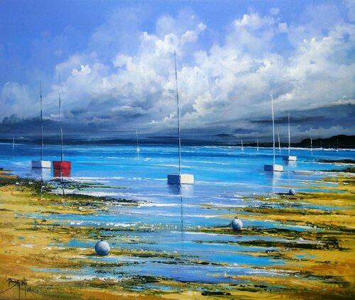 Bateaux à marée basse di Eric Bruni, Pittura in vendita su Singulart