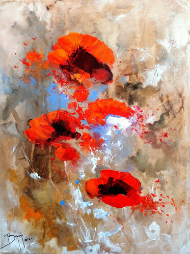 Eclat de rouge di Eric Bruni, Pittura in vendita su Singulart