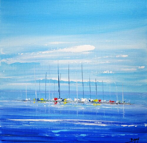 Les bateaux #02 di Eric Bruni, Pittura in vendita su Singulart