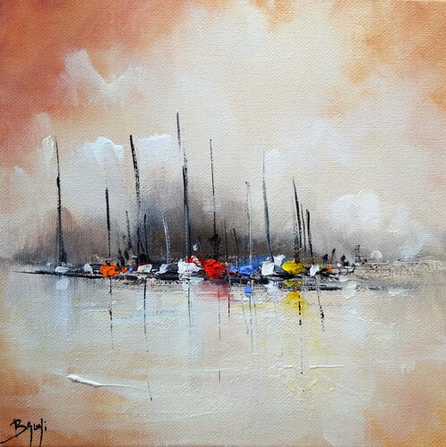 Les bateaux #03 di Eric Bruni, Pittura in vendita su Singulart