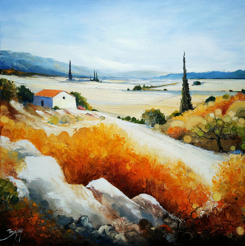 Paysage de Provence van Eric Bruni, Schilderij te koop op Singulart