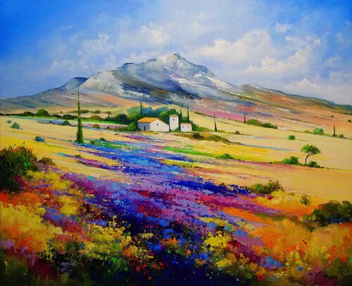 Prairie fleurie di Eric Bruni, Pittura in vendita su Singulart