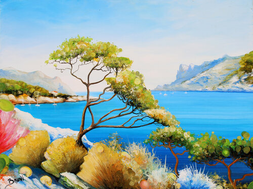 Calanque de Sormiou di Eric Bruni, Pittura in vendita su Singulart