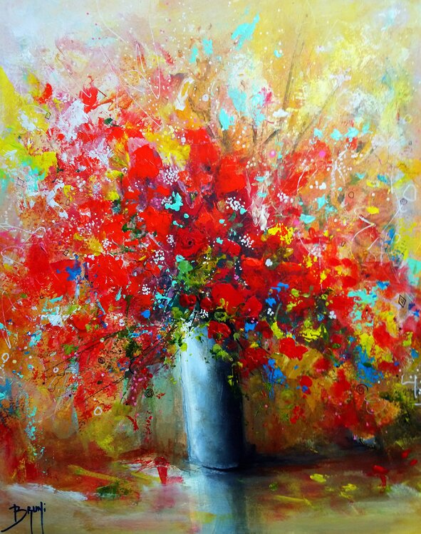 Bouquet de fleurs rouges Eric Bruni